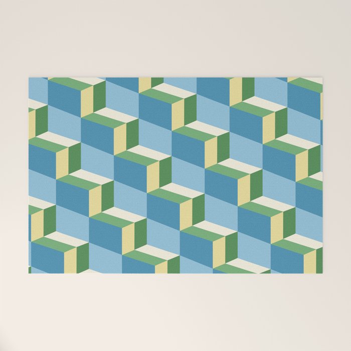 Cuboid Geometric Abstract Shapes Pattern XXVII Welcome Mat Gallery Image 1