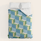 Cuboid Geometric Abstract Shapes Pattern XXVII Duvet Cover Gallery Image 6