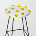 Smiley faces white yellow happy simple smiley pattern smile face kids nursery boys girls decor Stool Gallery Image 2