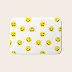 Smiley faces white yellow happy simple smiley pattern smile face kids nursery boys girls decor Bath Mat Gallery Image 1