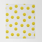 Smiley faces white yellow happy simple smiley pattern smile face kids nursery boys girls decor Throw Blanket Gallery Image 2