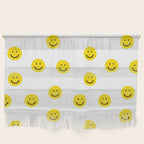 Smiley faces white yellow happy simple smiley pattern smile face kids nursery boys girls decor Wall Hanging Gallery Image 1