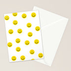 Smiley faces white yellow happy simple smiley pattern smile face kids nursery boys girls decor Stationery Card Gallery Image 2