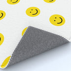 Smiley faces white yellow happy simple smiley pattern smile face kids nursery boys girls decor Rug Gallery Image 4