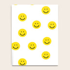 Smiley faces white yellow happy simple smiley pattern smile face kids nursery boys girls decor Notebook Gallery Image 4