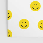 Smiley faces white yellow happy simple smiley pattern smile face kids nursery boys girls decor Poster Gallery Image 3