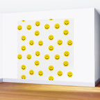 Smiley faces white yellow happy simple smiley pattern smile face kids nursery boys girls decor Wall Mural Gallery Image 2