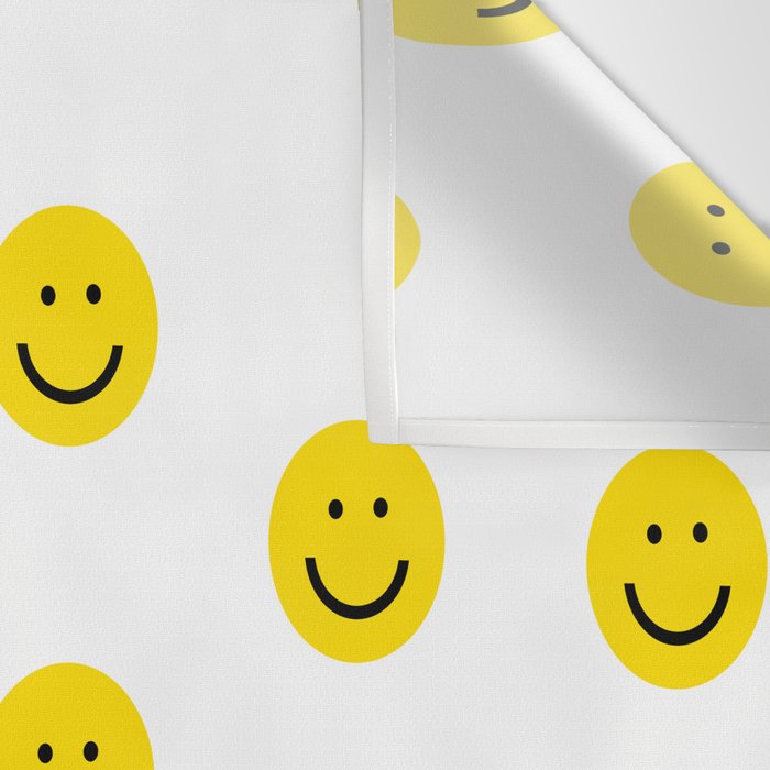 Smiley faces white yellow happy simple smiley pattern smile face kids nursery boys girls decor Wall Tapestry Gallery Image 3