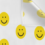 Smiley faces white yellow happy simple smiley pattern smile face kids nursery boys girls decor Wall Tapestry Gallery Image 3