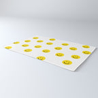 Smiley faces white yellow happy simple smiley pattern smile face kids nursery boys girls decor Rug Gallery Image 3