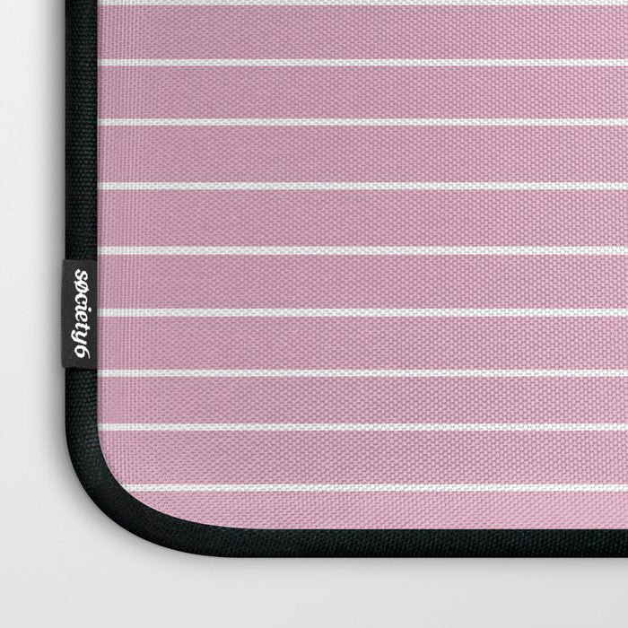 Minimal Line Curvature LXXVI Blush Pink Mid Century Modern Arch Abstract Laptop Sleeve Gallery Image 3