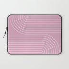 Minimal Line Curvature LXXVI Blush Pink Mid Century Modern Arch Abstract Laptop Sleeve Gallery Image 1