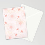 Make A Wish Dandelion Pattern in Pastel Pink & Peach Stationery Card Gallery Image 2