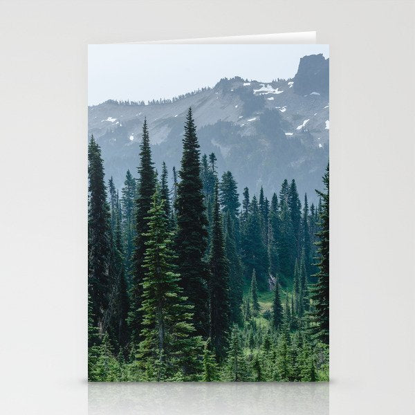 Mount Rainier Adventure III - Pacific Northwest Mountain Forest Wanderlust Stationery Card Gallery Image 2