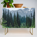 Mount Rainier Adventure III - Pacific Northwest Mountain Forest Wanderlust Credenza Gallery Image 1