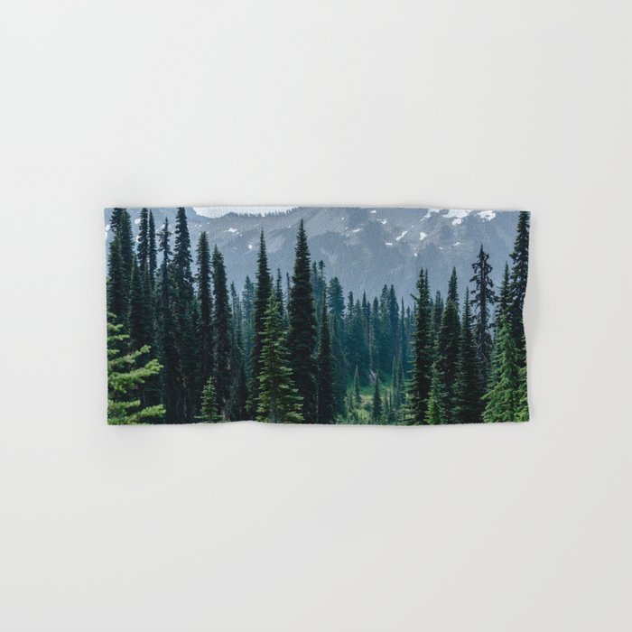 Mount Rainier Adventure III - Pacific Northwest Mountain Forest Wanderlust Bath Towel Gallery Image 1