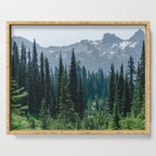 Mount Rainier Adventure III - Pacific Northwest Mountain Forest Wanderlust Serving Tray Gallery Image 1