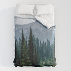 Mount Rainier Adventure III - Pacific Northwest Mountain Forest Wanderlust Comforter Gallery Image 6