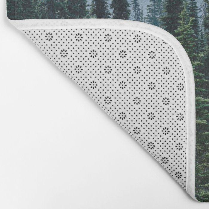 Mount Rainier Adventure III - Pacific Northwest Mountain Forest Wanderlust Bath Mat Gallery Image 2