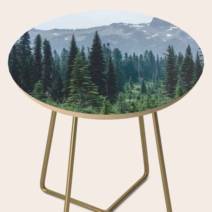 Mount Rainier Adventure III - Pacific Northwest Mountain Forest Wanderlust Side Table Gallery Image 2