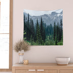 Mount Rainier Adventure III - Pacific Northwest Mountain Forest Wanderlust Wall Tapestry Gallery Image 2