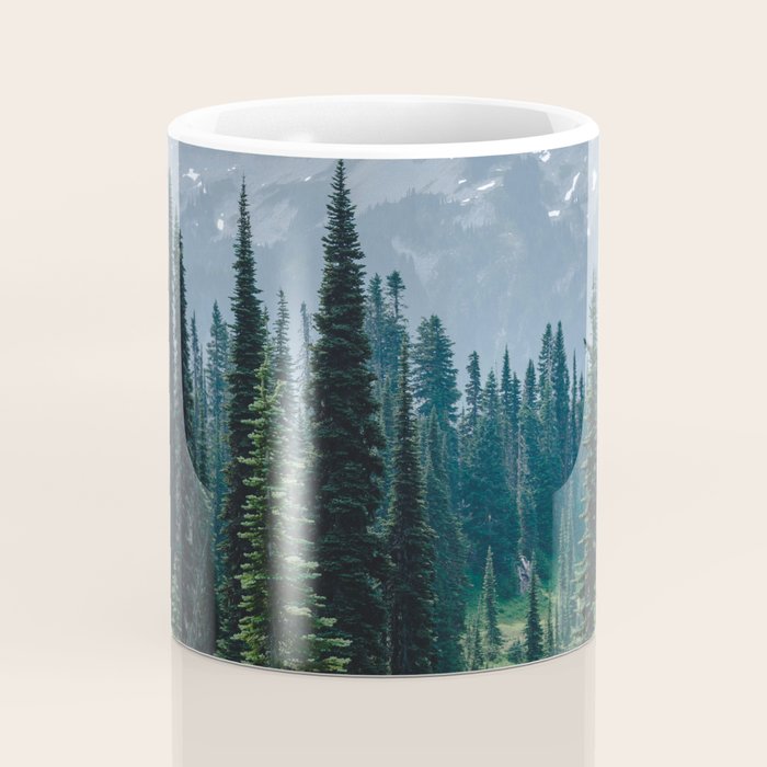 Mount Rainier Adventure III - Pacific Northwest Mountain Forest Wanderlust Coffee Mug Gallery Image 4
