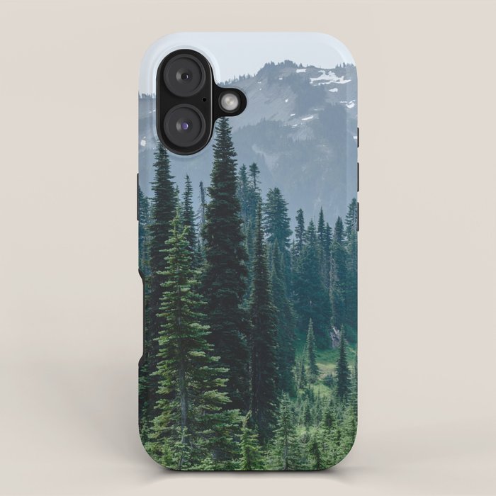 Mount Rainier Adventure III - Pacific Northwest Mountain Forest Wanderlust iPhone Case Gallery Image 1