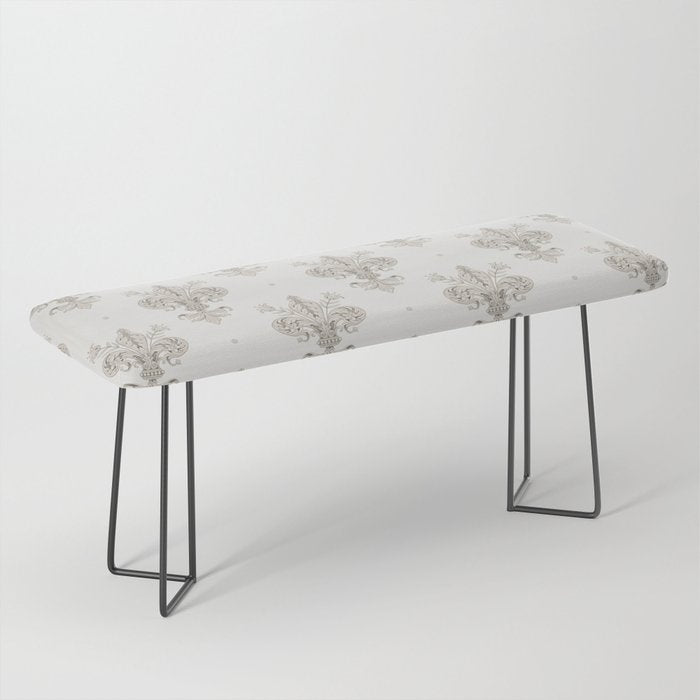 Fleur De Lis In Warm Grey Bench Gallery Image 1