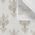 Fleur De Lis In Warm Grey Wall Tapestry Gallery Image 3