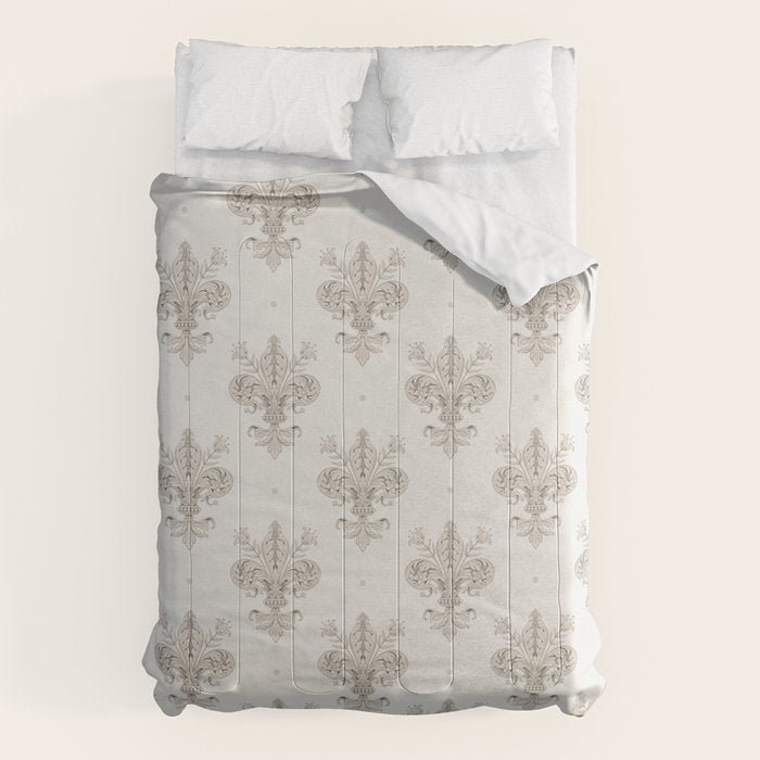 Fleur De Lis In Warm Grey Comforter Gallery Image 6