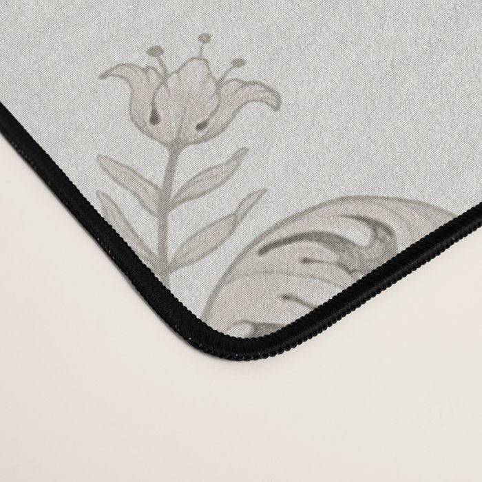Fleur De Lis In Warm Grey Desk Mat Gallery Image 4