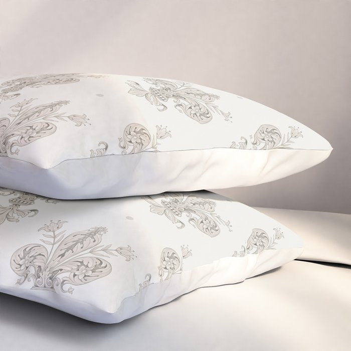 Fleur De Lis In Warm Grey Pillow Sham Gallery Image 3
