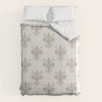 Fleur De Lis In Warm Grey Duvet Cover Gallery Image 6