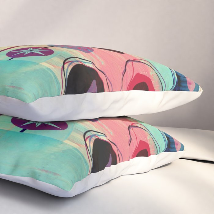 Mid-Century Modern 2 Cats - Graffiti Style Pillow Sham Gallery Image 3