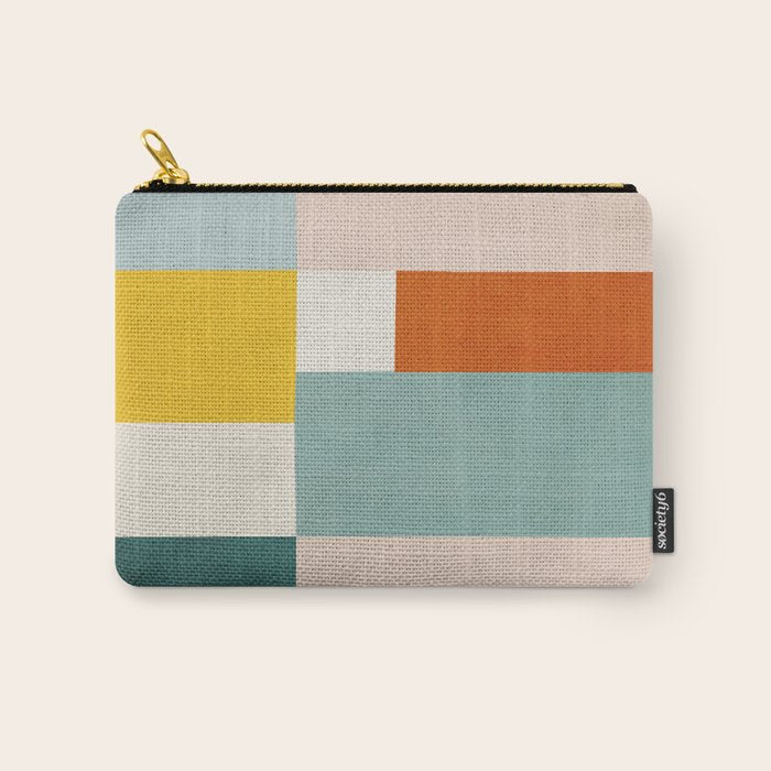 Geometric Minimalist Bright Pastel Tones Abstract Artwork Carry All Pouch Gallery Image 1
