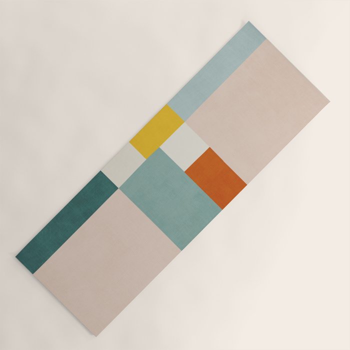 Geometric Minimalist Bright Pastel Tones Abstract Artwork Yoga Mat Gallery Image 1
