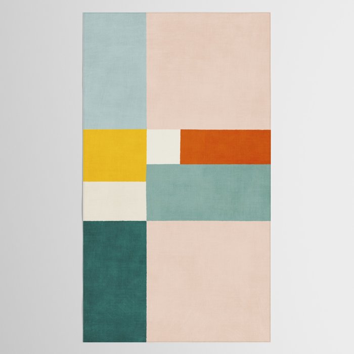 Geometric Minimalist Bright Pastel Tones Abstract Artwork Tablecloth Gallery Image 2