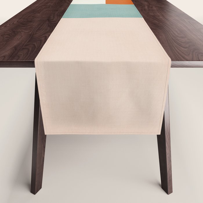 Geometric Minimalist Bright Pastel Tones Abstract Artwork Table Runner Gallery Image 1