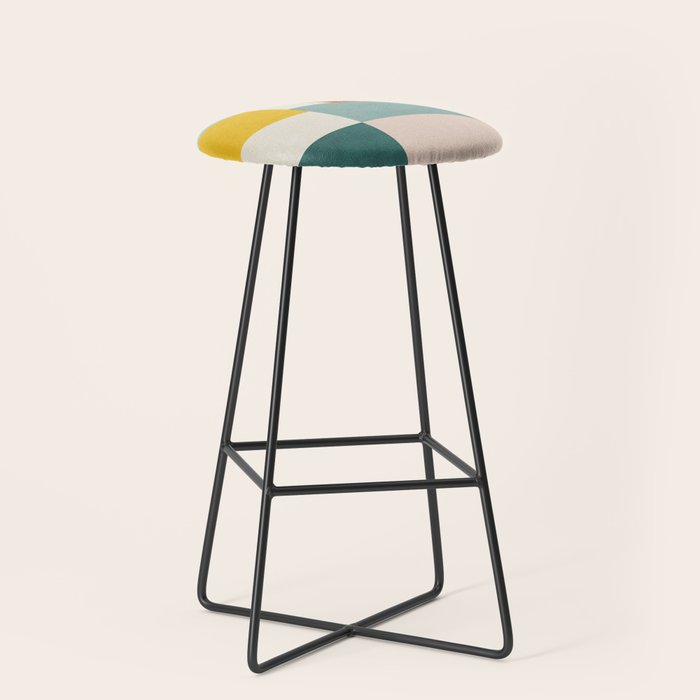 Geometric Minimalist Bright Pastel Tones Abstract Artwork Stool Gallery Image 1