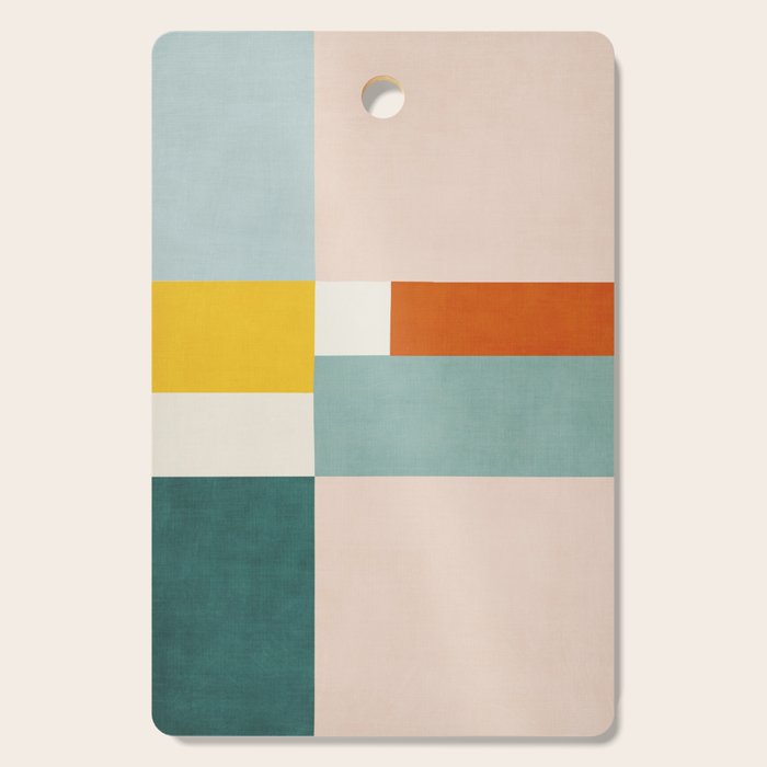 Geometric Minimalist Bright Pastel Tones Abstract Artwork Cutting Board Gallery Image 1