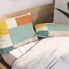 Geometric Minimalist Bright Pastel Tones Abstract Artwork Pillow Sham Gallery Image 2