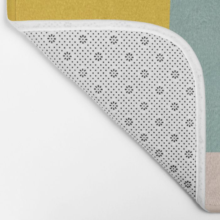 Geometric Minimalist Bright Pastel Tones Abstract Artwork Bath Mat Gallery Image 2