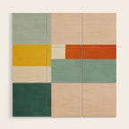 Geometric Minimalist Bright Pastel Tones Abstract Artwork Wood Wall Art Gallery Image 1