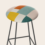 Geometric Minimalist Bright Pastel Tones Abstract Artwork Stool Gallery Image 2