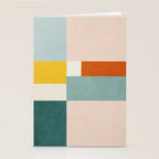 Geometric Minimalist Bright Pastel Tones Abstract Artwork Stationery Card Gallery Image 2