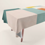 Geometric Minimalist Bright Pastel Tones Abstract Artwork Tablecloth Gallery Image 1