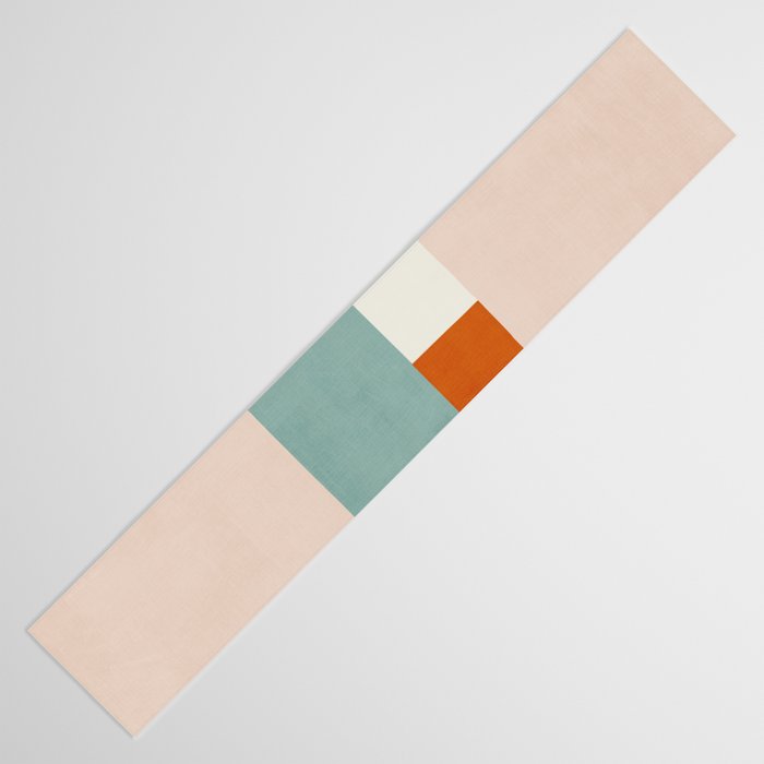 Geometric Minimalist Bright Pastel Tones Abstract Artwork Table Runner Gallery Image 3