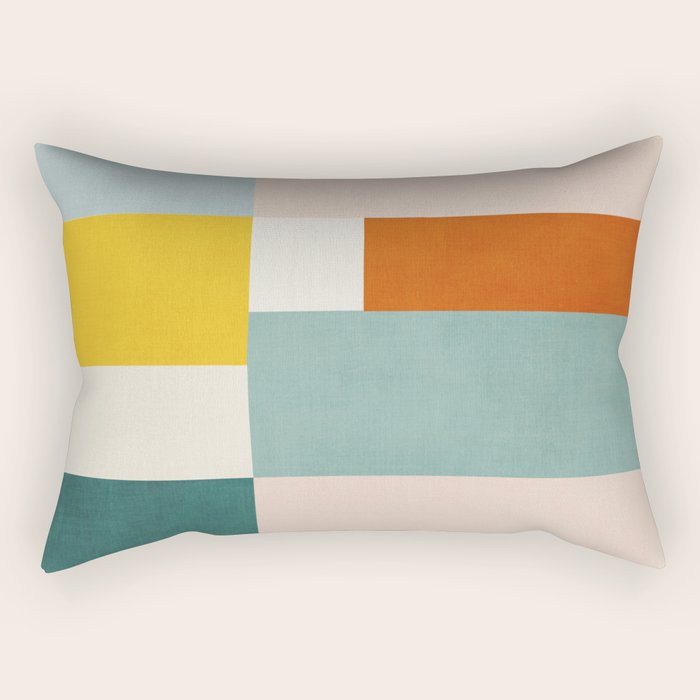 Geometric Minimalist Bright Pastel Tones Abstract Artwork Rectangular Pillow Gallery Image 1