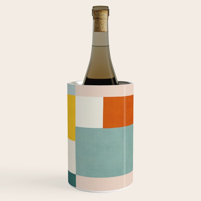 Geometric Minimalist Bright Pastel Tones Abstract Artwork Wine Chiller Gallery Image 1