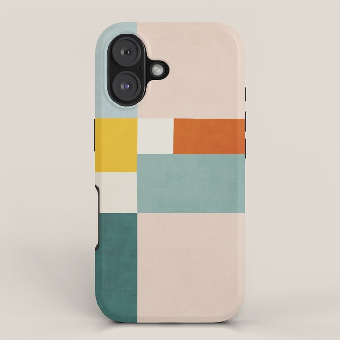 Geometric Minimalist Bright Pastel Tones Abstract Artwork iPhone Case Gallery Image 1